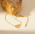 Anti-Tarnish Heart Interlocked Stainless Steel Necklace