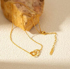 Anti-Tarnish Heart Interlocked Stainless Steel Necklace
