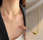 Anti-Tarnish Thread Style Chain Mini Heart 316L Stainless Steel Necklace