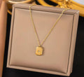 Anti-Tarnish Star Studded Square Stainless Steel Necklace