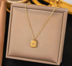 Anti-Tarnish Star Studded Square Stainless Steel Necklace