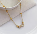 Anti-Tarnish Zirconia Bow Tie Beads Chain Stainless Steel Necklace