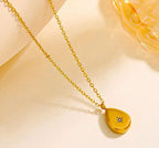 Anti-Tarnish Star Studded Water Drop Stainless Steel Necklace