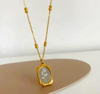 Anti-Tarnish Magic Mirror Rose Beads Chain Stainless Steel Necklace