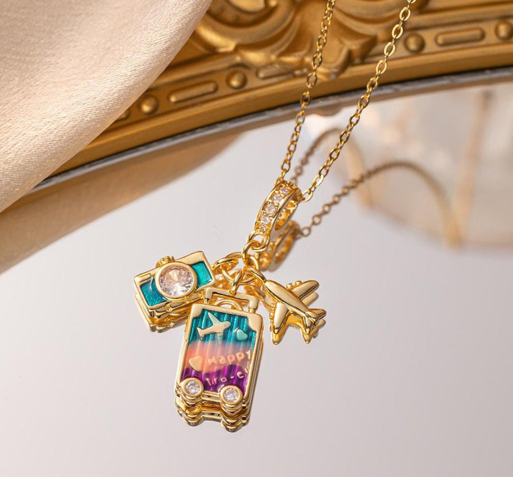 Anti-Tarnish Travel Wanderers Pendant Stainless Steel Necklace