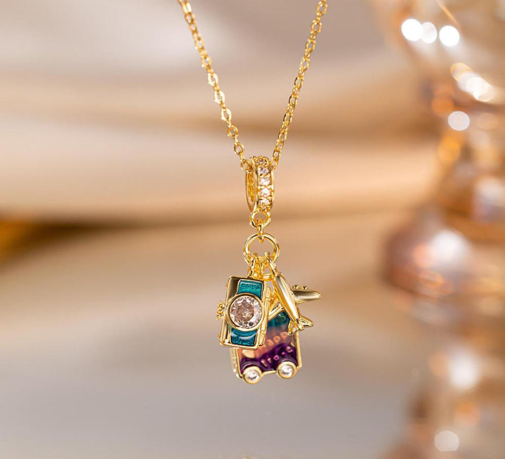 Anti-Tarnish Travel Wanderers Pendant Stainless Steel Necklace