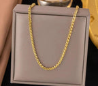 Anti-Tarnish Heavy Spiral Simple Unisex Chain Stainless Steel Necklace