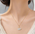 Anti-Tarnish Trendy White Swan Pendant Stainless Steel Necklace