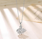 Anti-Tarnish Silver Swan Zircon Stainless Steel Necklace