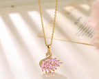 Anti-Tarnish Trendy Pink Swan Pendant Stainless Steel Necklace