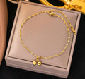 Anti-Tarnish Stainless Steel 18K Gold Cherry Charm Anklet