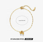Anti-Tarnish Stainless Steel 18K Gold Cherry Charm Anklet
