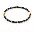 Anti-Tarnish Stainless Steel Black Bamboo Style Bangle Bracelet