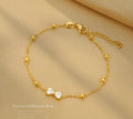 Anti-Tarnish Stainless Steel 18K Gold Zirconia Bow Tie Beads Chain Bracele