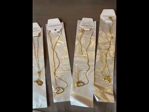 Anti-Tarnish Water Drop Stone Multi Layer Chain Stainless Steel Necklace